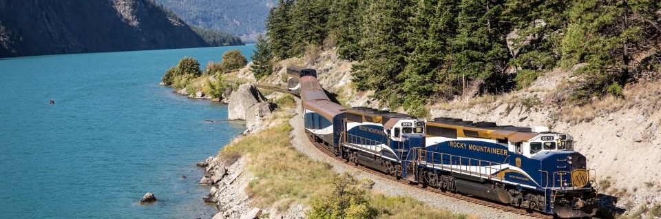 Train passing by Seton Lake.