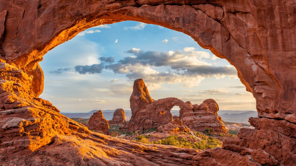 View of Windows section at Arches National Park, Utah
