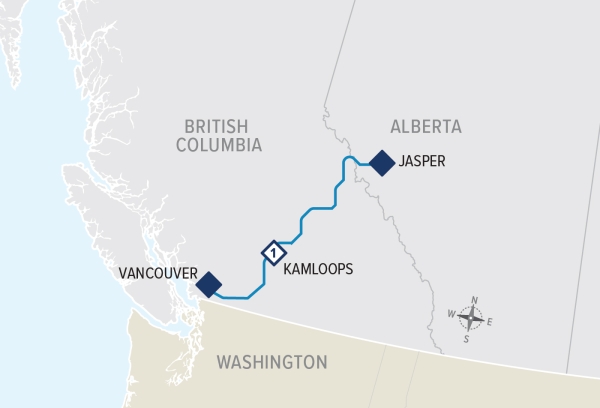 Journey through the Clouds Vancouver to Jasper Rail Only