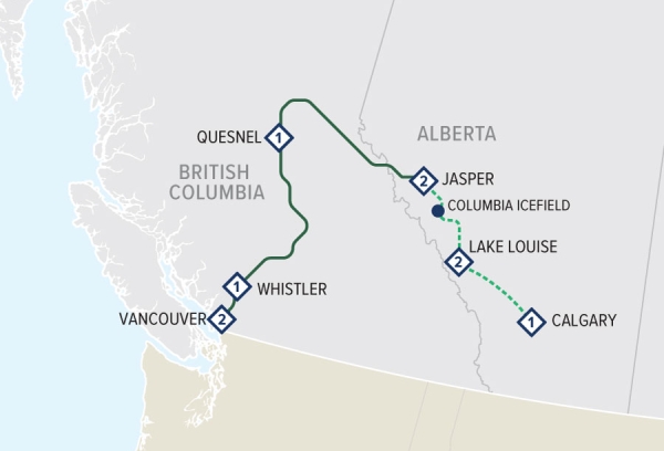 Rainforest to Gold Rush Discovery Lake Louise Eastbound