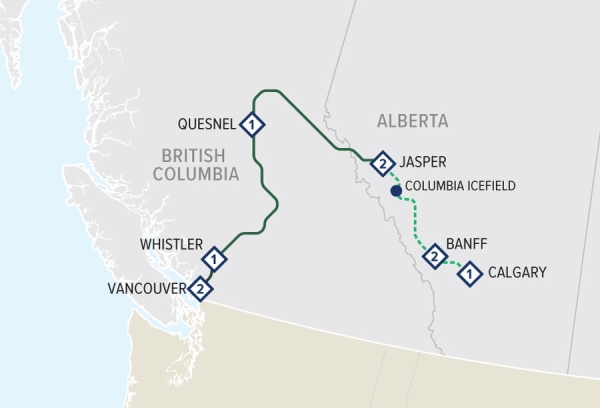 Rainforest to Gold Rush Discovery Banff Eastbound