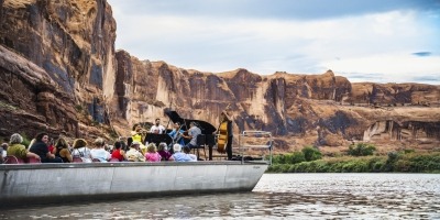 concert on a boat in Moab Music Fest
