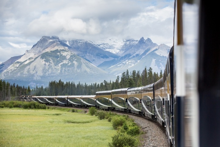 Train travelling.