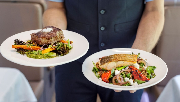GoldLeaf Service lunch served by onboard Host.