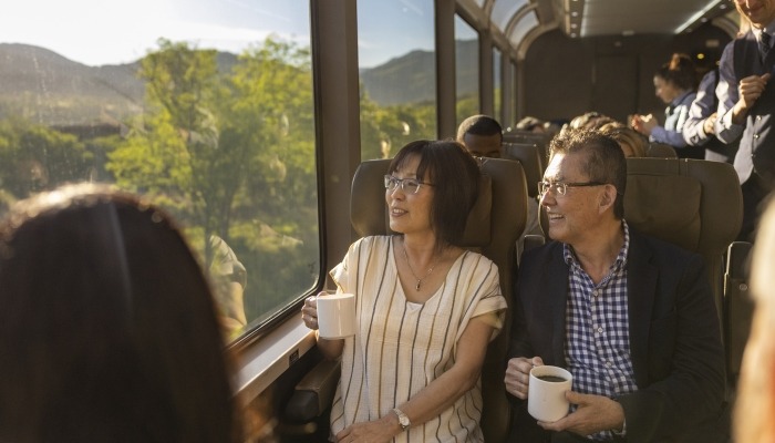 Guests looking out at scenery from their seats in SilverLeaf