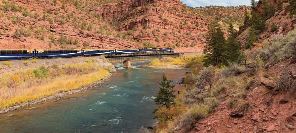 Train passing through Red Canyon