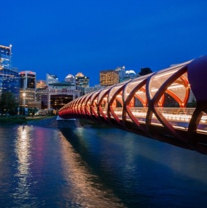 Peace Bridge at dusk