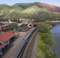 RM train pulling into Glenwood Springs