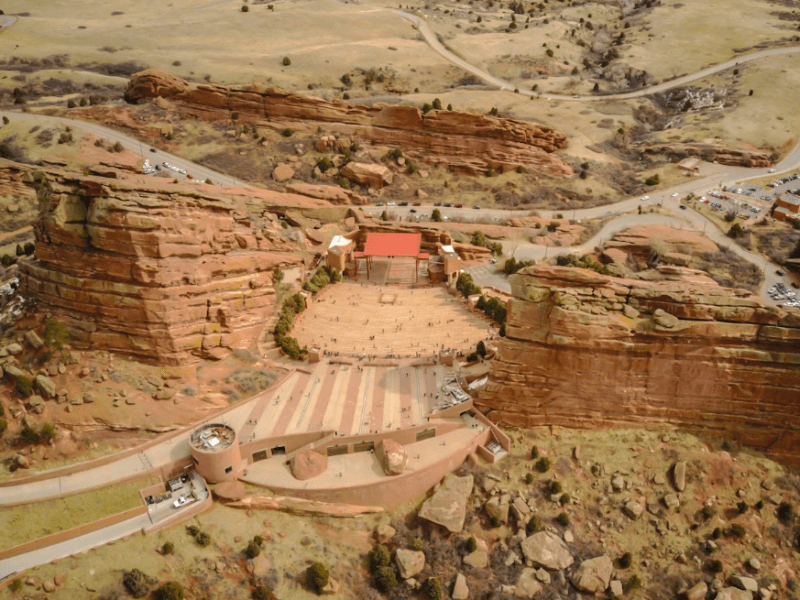 View of Red Rocks Amphitheater from above